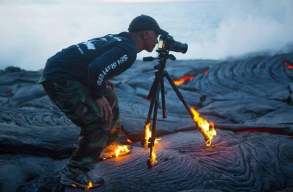 снимок фотографа на вулкане