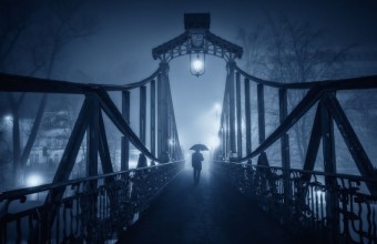 фото моста в тумане