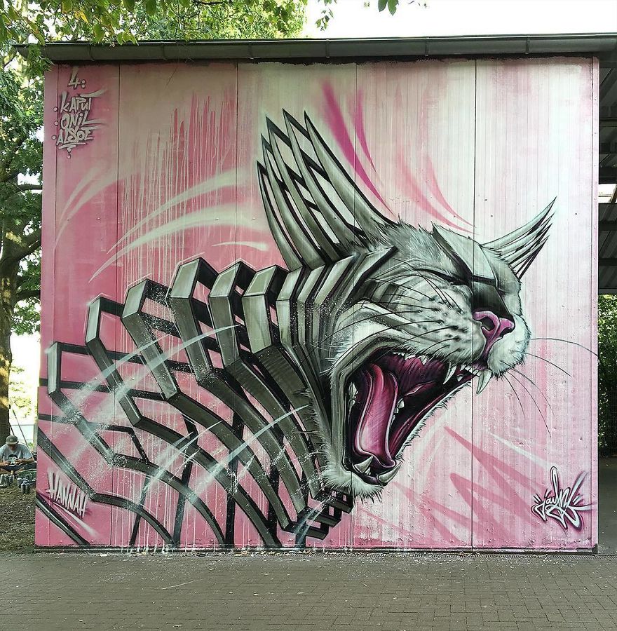 граффити с кошкой
