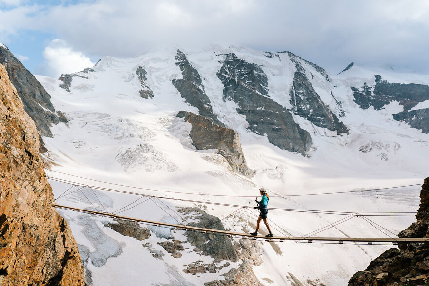 подвесной мост в альпах